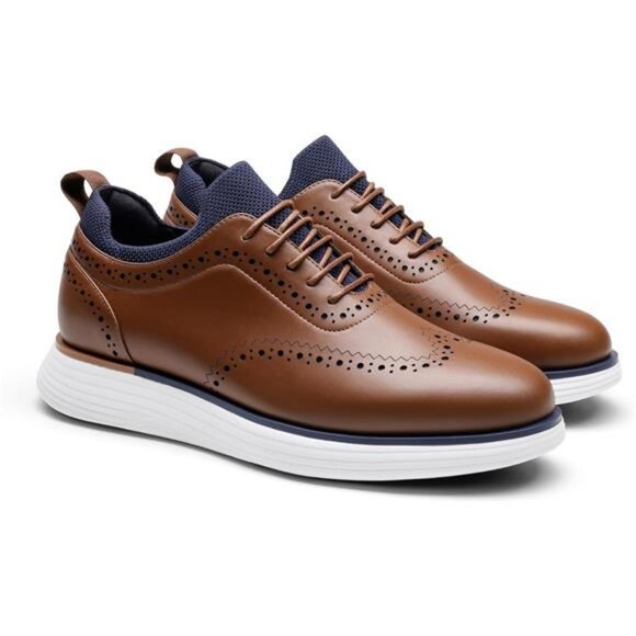 Men's MaxFlex Dress Sneakers Oxfords Casual Wingtip Brogue Shoes - Picture 3 of 7